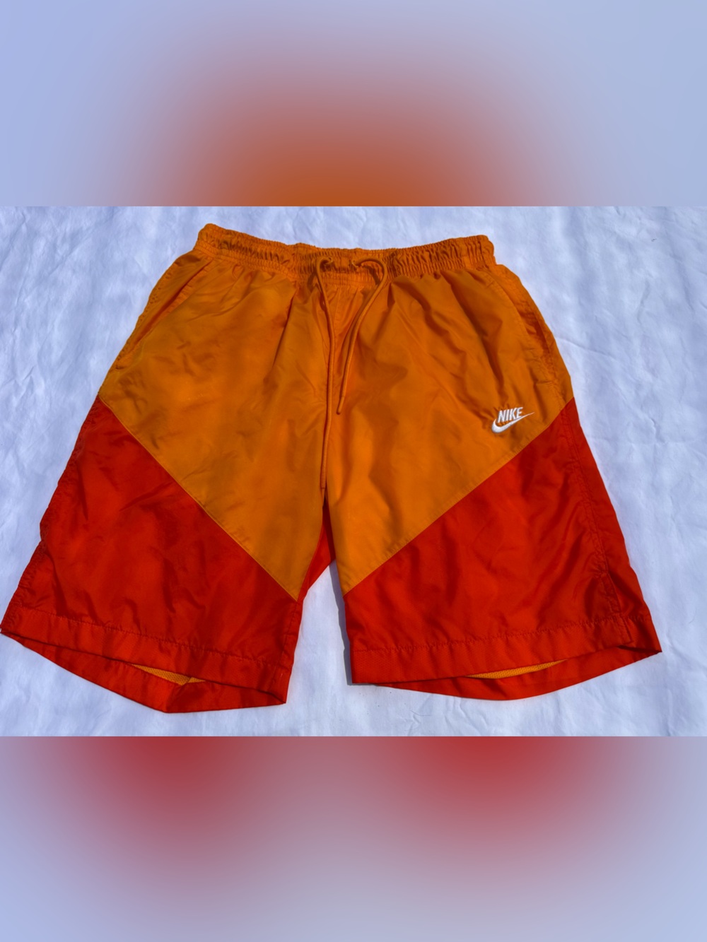 Nike Men’s Two-Tone Orange and Red Swim Trunks